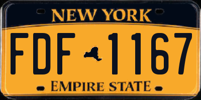 NY license plate FDF1167