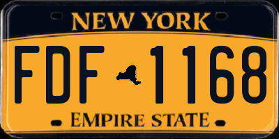 NY license plate FDF1168