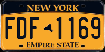 NY license plate FDF1169