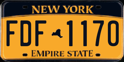 NY license plate FDF1170