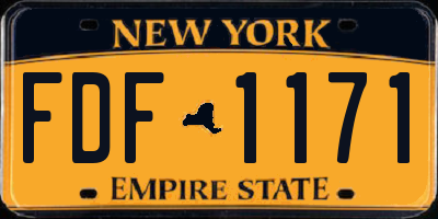 NY license plate FDF1171