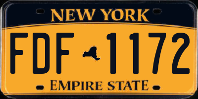 NY license plate FDF1172