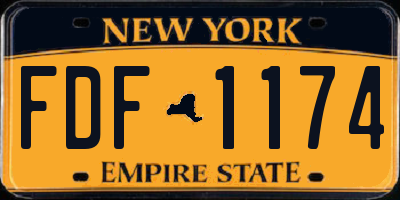 NY license plate FDF1174