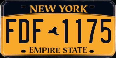 NY license plate FDF1175