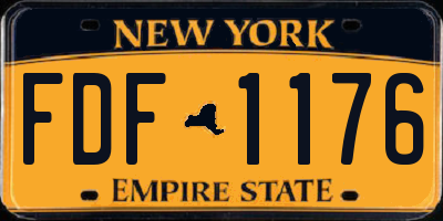 NY license plate FDF1176