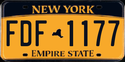 NY license plate FDF1177