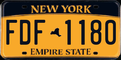 NY license plate FDF1180