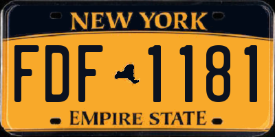 NY license plate FDF1181