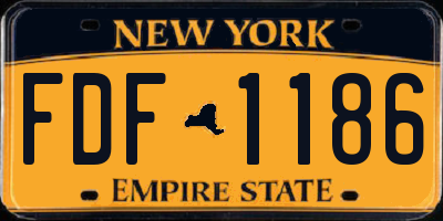 NY license plate FDF1186