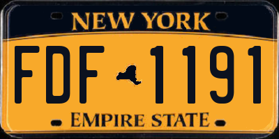 NY license plate FDF1191