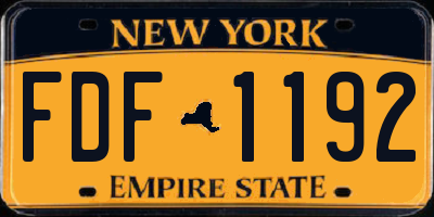NY license plate FDF1192