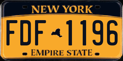 NY license plate FDF1196