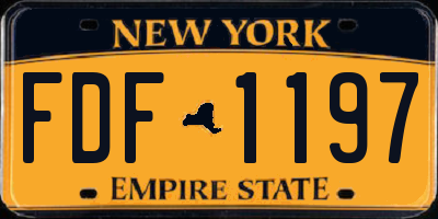 NY license plate FDF1197
