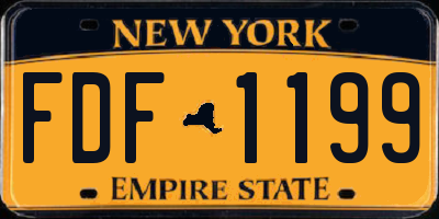 NY license plate FDF1199