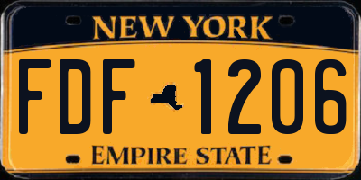NY license plate FDF1206