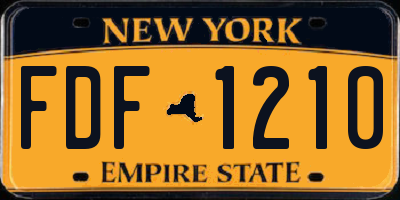 NY license plate FDF1210