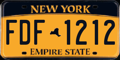 NY license plate FDF1212