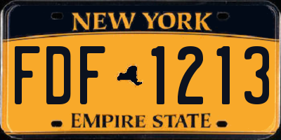 NY license plate FDF1213
