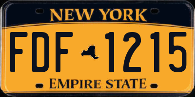 NY license plate FDF1215