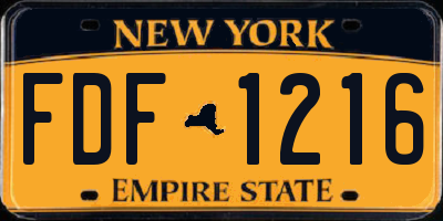 NY license plate FDF1216