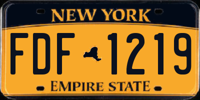 NY license plate FDF1219