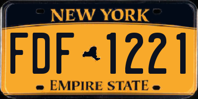 NY license plate FDF1221