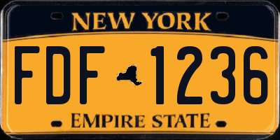 NY license plate FDF1236