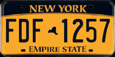 NY license plate FDF1257