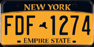 NY license plate FDF1274