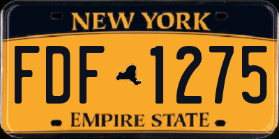 NY license plate FDF1275