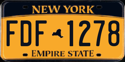 NY license plate FDF1278
