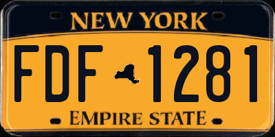 NY license plate FDF1281