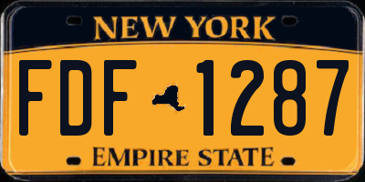 NY license plate FDF1287
