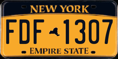 NY license plate FDF1307