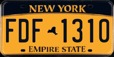 NY license plate FDF1310