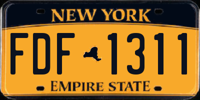 NY license plate FDF1311