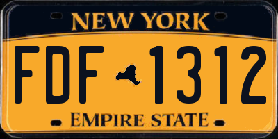 NY license plate FDF1312