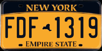 NY license plate FDF1319
