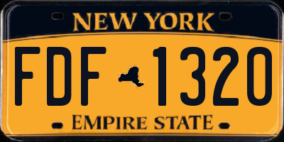NY license plate FDF1320