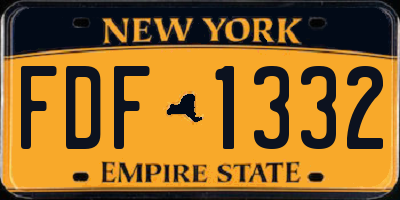 NY license plate FDF1332
