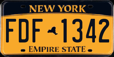 NY license plate FDF1342