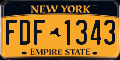 NY license plate FDF1343