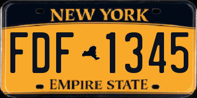 NY license plate FDF1345