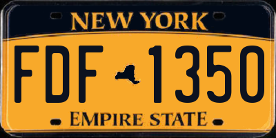 NY license plate FDF1350