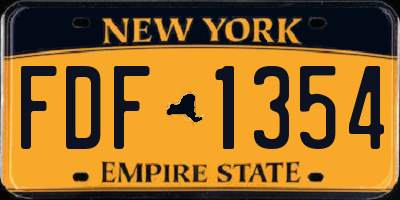 NY license plate FDF1354