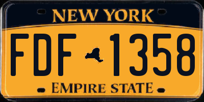 NY license plate FDF1358
