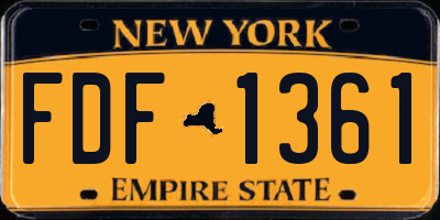 NY license plate FDF1361
