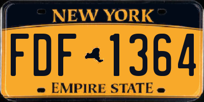 NY license plate FDF1364