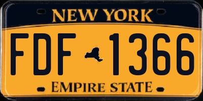 NY license plate FDF1366
