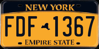 NY license plate FDF1367